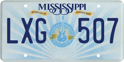 MS license plate LXG507