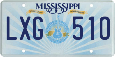 MS license plate LXG510