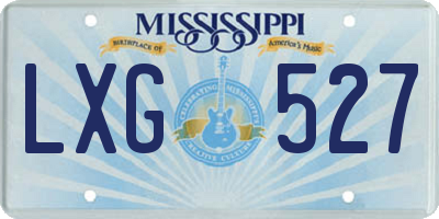 MS license plate LXG527