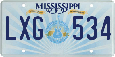 MS license plate LXG534