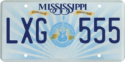 MS license plate LXG555