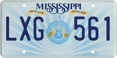 MS license plate LXG561