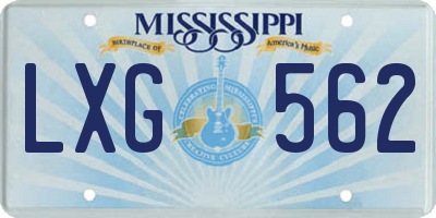 MS license plate LXG562