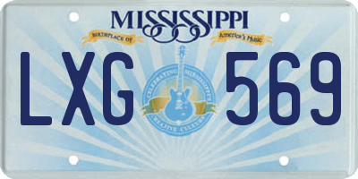 MS license plate LXG569
