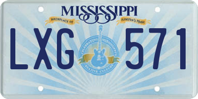 MS license plate LXG571