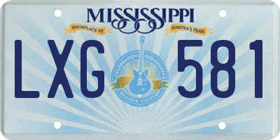 MS license plate LXG581