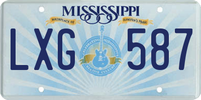 MS license plate LXG587