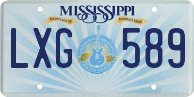 MS license plate LXG589