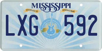 MS license plate LXG592
