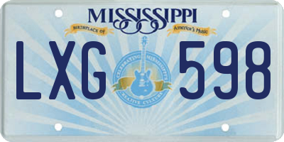 MS license plate LXG598