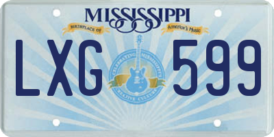 MS license plate LXG599
