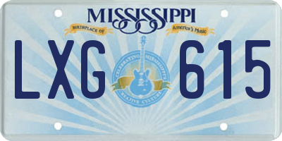 MS license plate LXG615