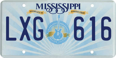 MS license plate LXG616