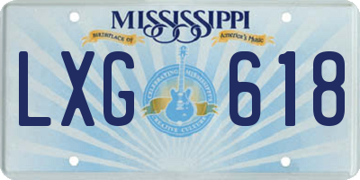 MS license plate LXG618