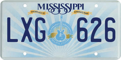 MS license plate LXG626