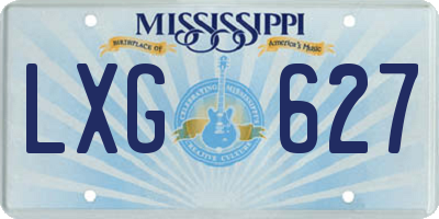 MS license plate LXG627