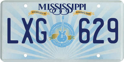 MS license plate LXG629