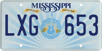 MS license plate LXG653