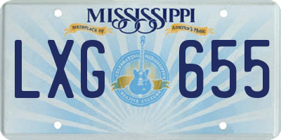 MS license plate LXG655