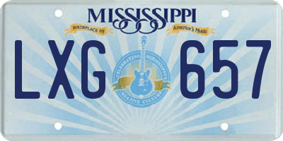 MS license plate LXG657