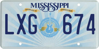 MS license plate LXG674
