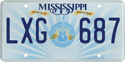 MS license plate LXG687