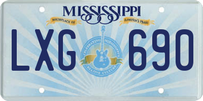 MS license plate LXG690