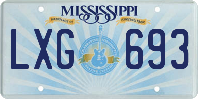 MS license plate LXG693