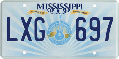 MS license plate LXG697