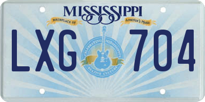 MS license plate LXG704
