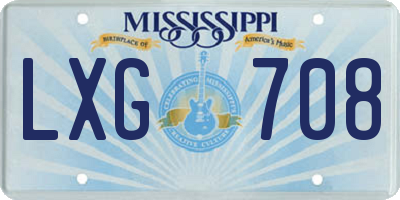 MS license plate LXG708