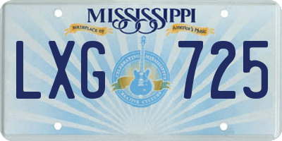 MS license plate LXG725