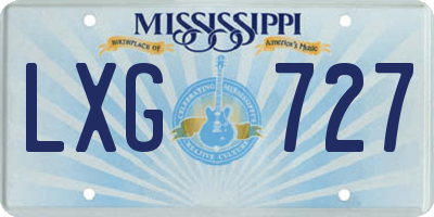 MS license plate LXG727