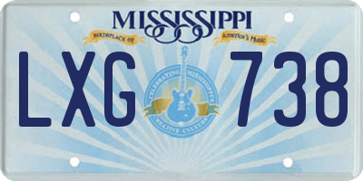 MS license plate LXG738