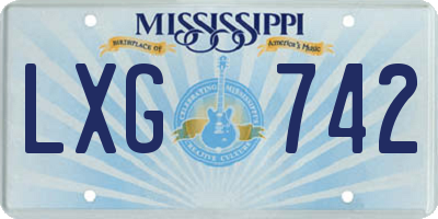 MS license plate LXG742