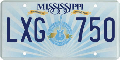 MS license plate LXG750