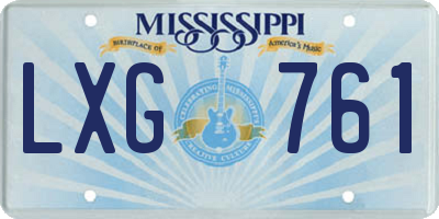 MS license plate LXG761