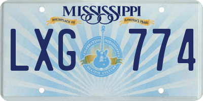MS license plate LXG774
