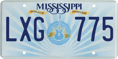 MS license plate LXG775