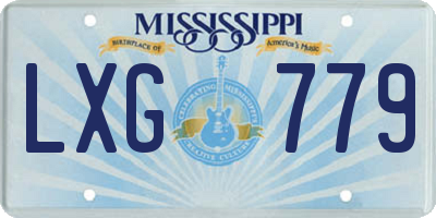 MS license plate LXG779