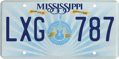 MS license plate LXG787