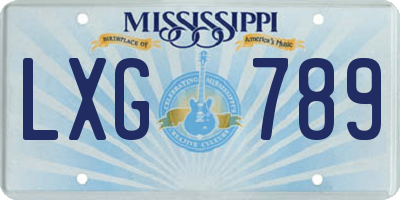 MS license plate LXG789