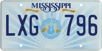 MS license plate LXG796