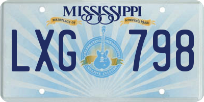 MS license plate LXG798