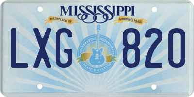 MS license plate LXG820