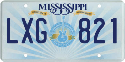 MS license plate LXG821