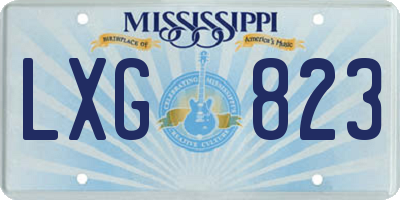 MS license plate LXG823