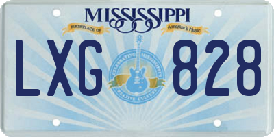 MS license plate LXG828