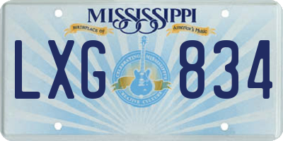 MS license plate LXG834