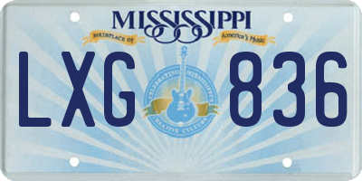 MS license plate LXG836